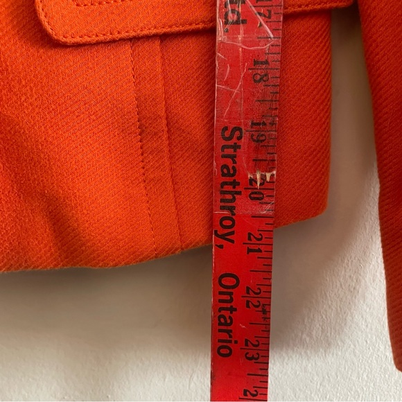 Banana Republic Vibrant Orange Pea Coat w Gold Buttons – Size Medium GUC - Picture 16 of 16